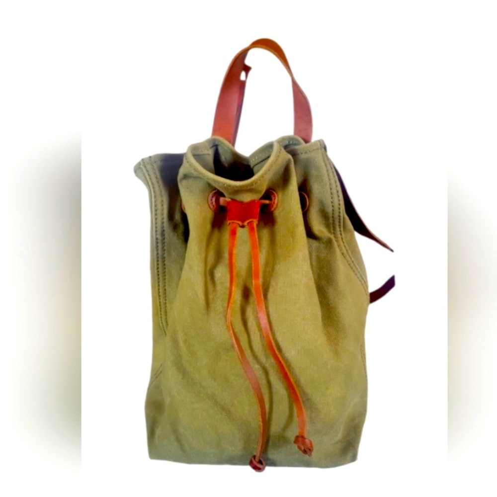 Madewell Canvas Olive Green Somerset, Drawstring Hobo Backpack